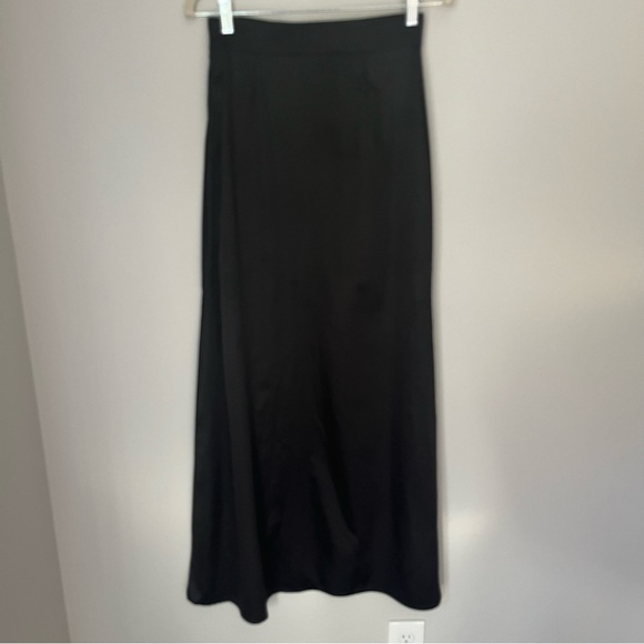 For Love And Lemons Women’s Maxi Skirt Satin Slit Black Size S High Waisted - Picture 7 of 15